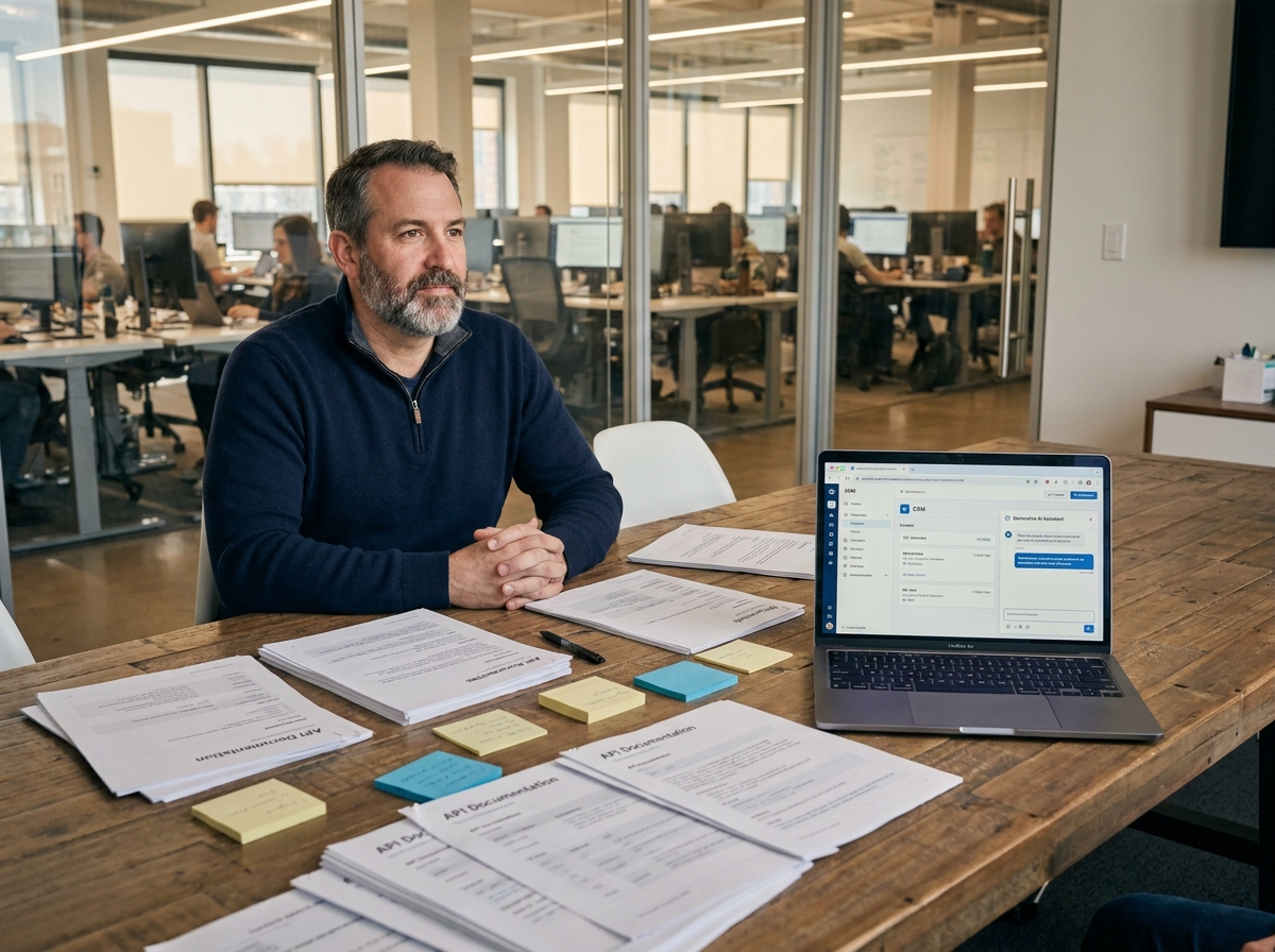 Directeur informatique analysant l'intégration d'un assistant IA génératif dans les outils métier de son entreprise